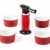 Crème brûlée Set mit Flambier-Brenner und 4 Schalen, rot -