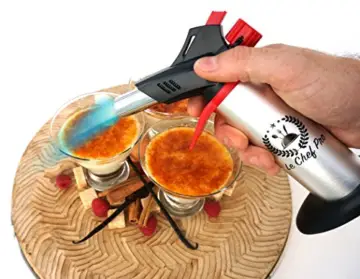 DUAL FLAMME Professioneller Küchenbrenner. Beste Flambierbrenner für Creme Brulee Karamellisieren. Ausstattung Sicherheitsssperre | Nachfüllbar. Perfekt für Flambieren. Köstliche Desserts jedes Mal - 