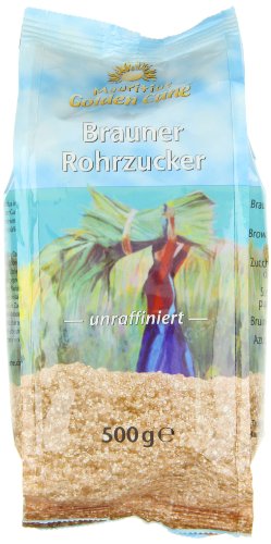 Golden Cane Brauner Rohrzucker, 6er Pack (6 x 500 g Packung) - 