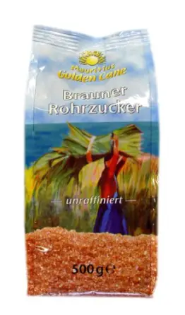 Golden Cane Brauner Rohrzucker, 6er Pack (6 x 500 g Packung) -