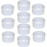 Viva-Haushaltswaren - 10 weiße Auflaufformen für Creme Brulee / Ragout fin Ø 9 cm - B-Ware -
